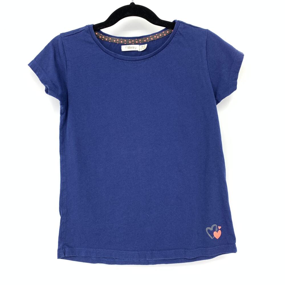 Sfera Short Sleeve Crew Neck T-Shirt Girls Size 8-9 Blue
